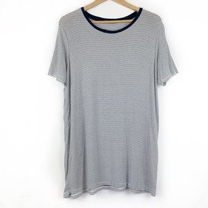 Brandy Melville Striped T-Shirt Dress Navy & White